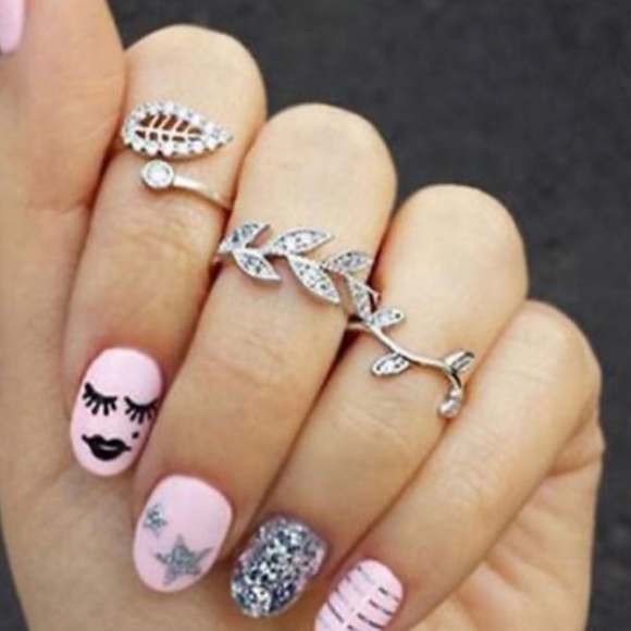 Jewelry - Boho silver midi ring set  3 piece